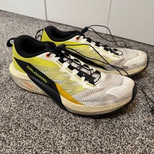 Salomon Sense Ride 5 Trail Running Shoes Vanilla Sulphur Black Men’s 8.5